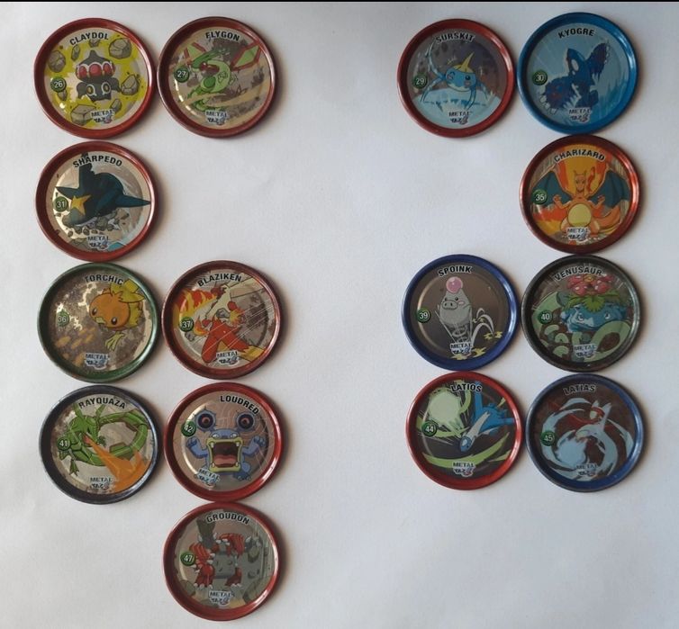 Coleção pokemon tazos metal 36/50