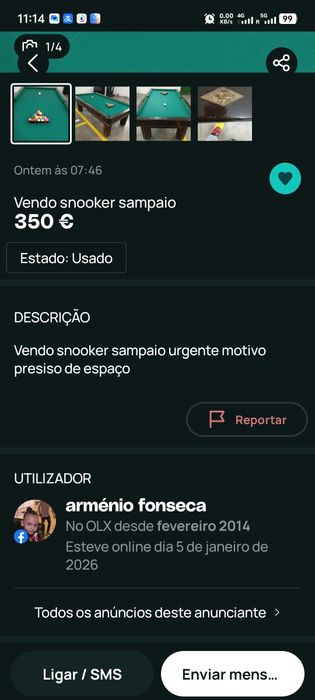 Mesa de Snooker usado