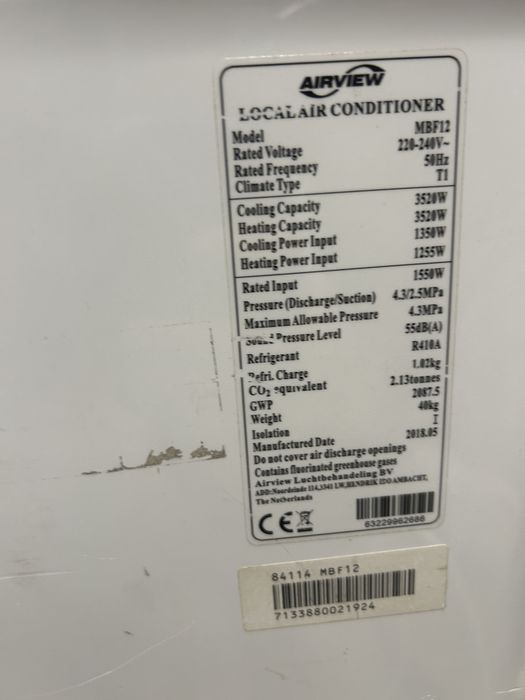 Klimatyzator Airview MBF12 – chłodzenie i grzanie | 3,5 kW | R410A  S