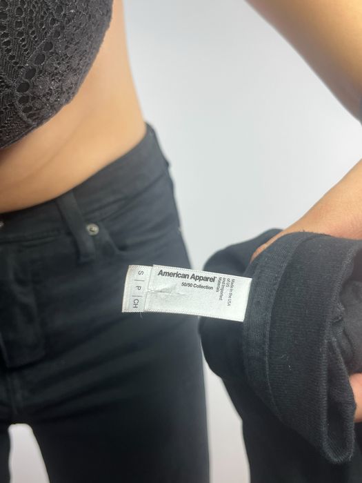 American Apparel bluzka koszulka T-shirt damski bawełniany klasyczny Basic czarny 36 S