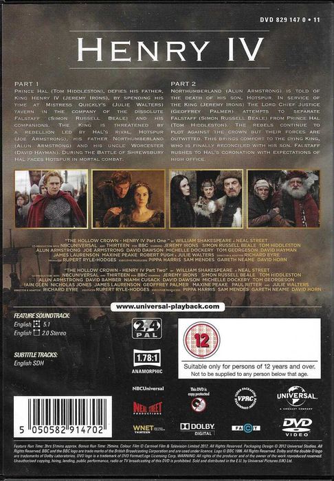 The Hollow Crown: Series 1 (4 DVD) (edição inglesa)