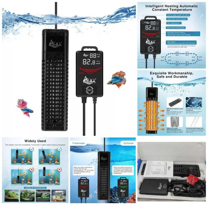 Потужний акваріумний обігрівач (для акваріумів 400-900л) 1000w