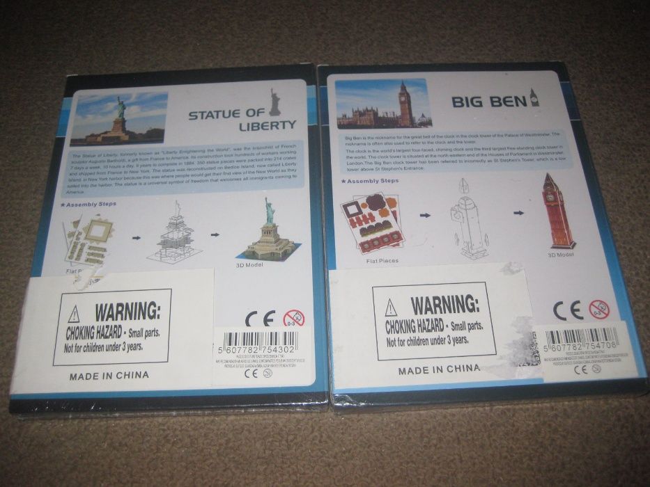 7 Puzzles 3D de Monumentos Históricos/Selados!