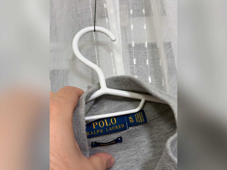 bluza Ralph Lauren szara logo na zamek stójka XL