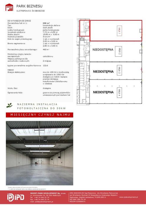 Hala do wynajęcia Świebodzice