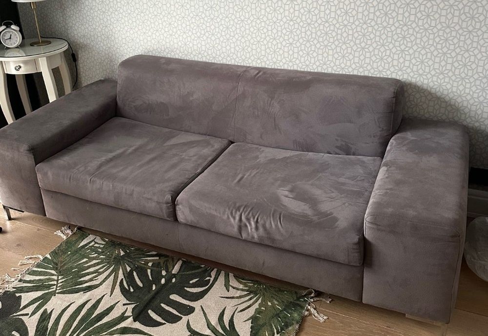 Kanapa do salonu 2 osobowa rozkładana szara b.dobrty stan