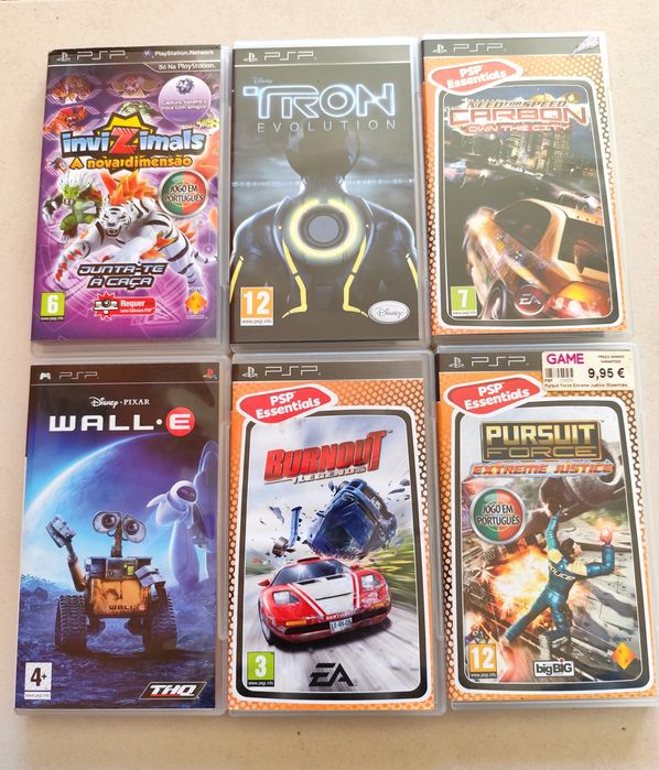 6 Caixas de Jogos para PSP (sem os jogos)