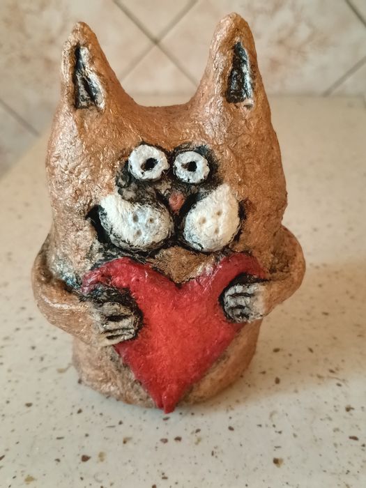 котики папье-маше ручная работа