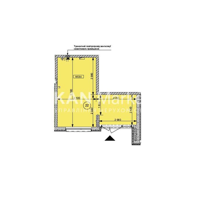 Оренда комерційного приміщення 24,8 м²  у Файна Таун