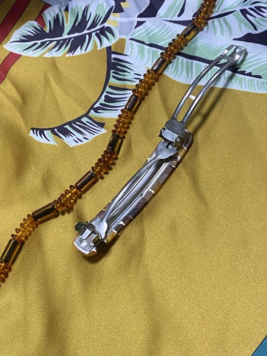 Набір бурштинові буси і заколка