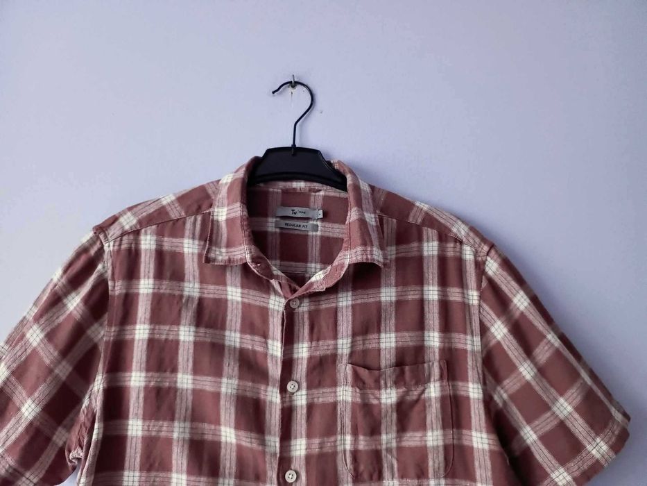 Koszula męska, rozmiar M, 55% len, stan dobry