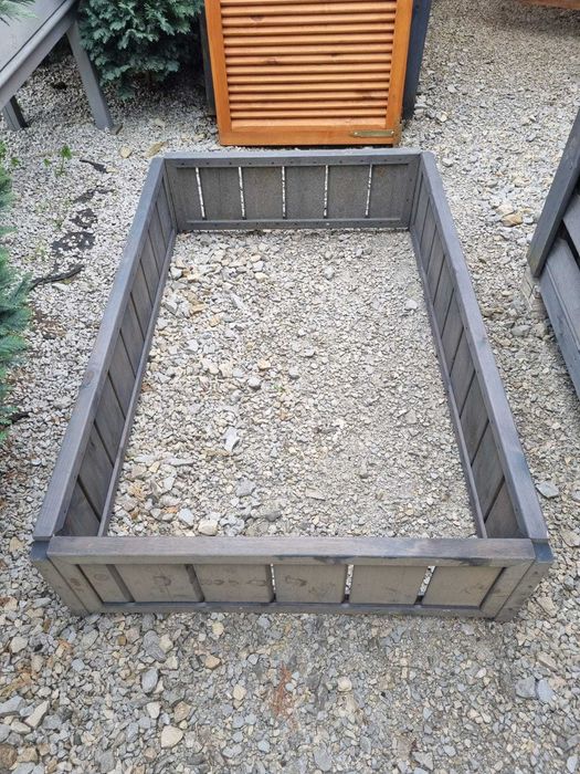 Warzywnik drewniany prostokątny panelowy 165 x 60 x 33cm SOLIDNY