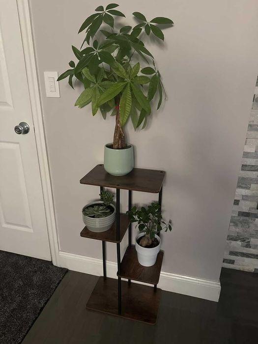 Kwietnik stojak na kwiaty drewniany narożny z 4 poziomami 78 cm