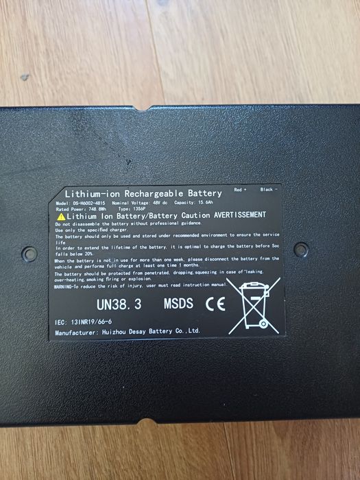 Bateria 48v kukirin g2 +ładowarka