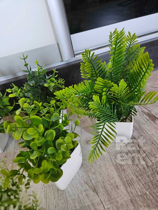 Sztuczne kwiaty z doniczkami 6 szt. zestaw roślin sztucznych dekoracja