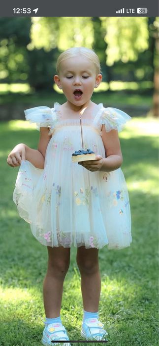 Сукня пишна святкова на день народження з крилами 3-4 роки