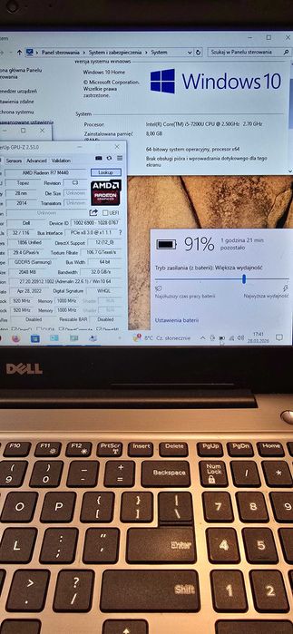 Dell Inspiron 5567/i5/8gb/180gbSSD/Radeon 2gb/ zasilacz