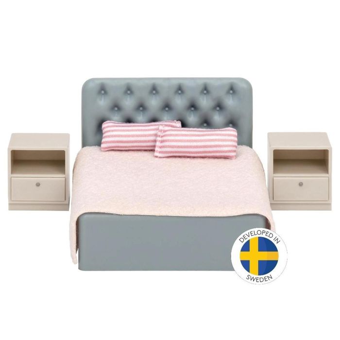 Meble do sypialni do domku dla lalek basic pudełko,100x75 mm