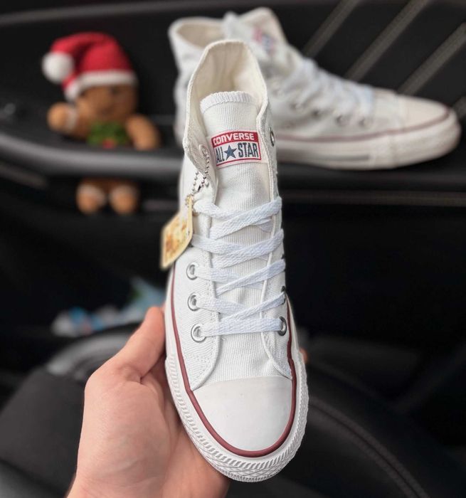 Женские белые кеды Конверс белые высокие Converse All Star