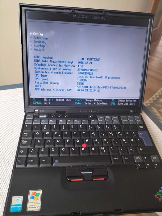 Laptop thinkpad ibm x40