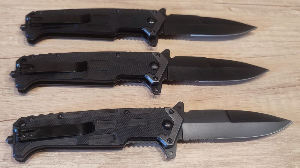 Нож MIL-TEC 15325500 ASSAULT BLACK акула EDC складной + стеклобой/mora