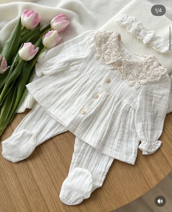 Муслиновий комплект 0-3міс