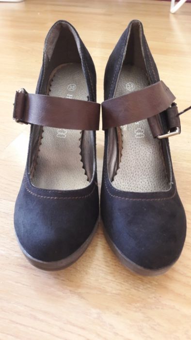 Buty na platformie zamsz szeroki obcas rozmiar 38 nowe