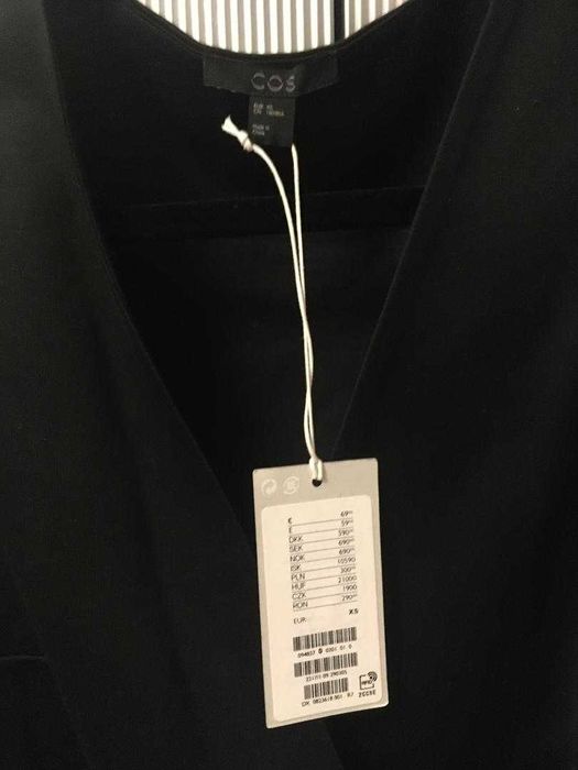 COS tunika bez rękawów z paskiem czarna XS NOWA