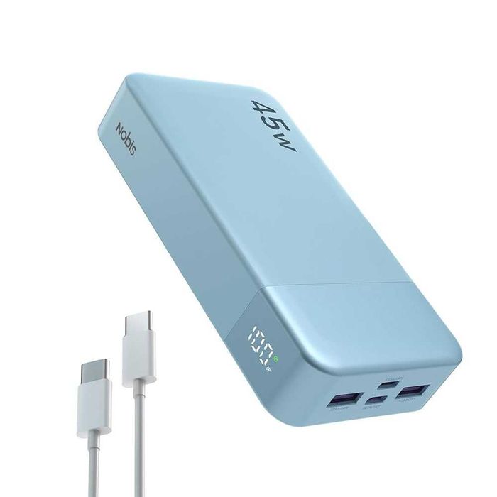 Power Bank Nobis 20000mAh 45W | Szybkie Ładowanie USB-A, USB-C