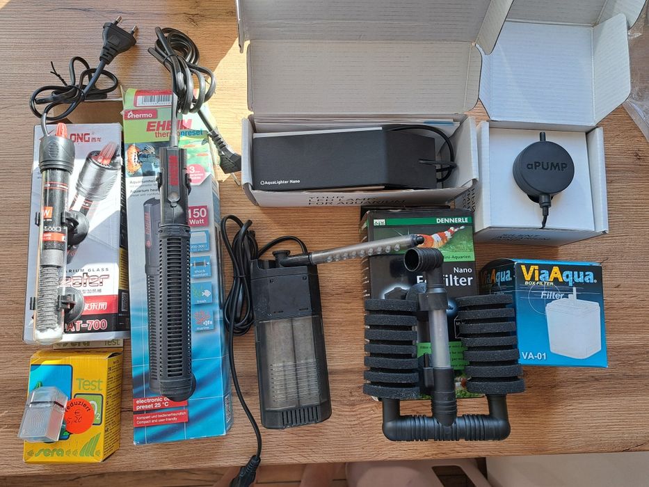 Фільтр для акваріума, лампа, помпа та нагрівач