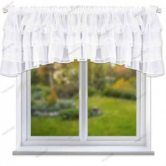 Gotowa krótka firana z falbankami