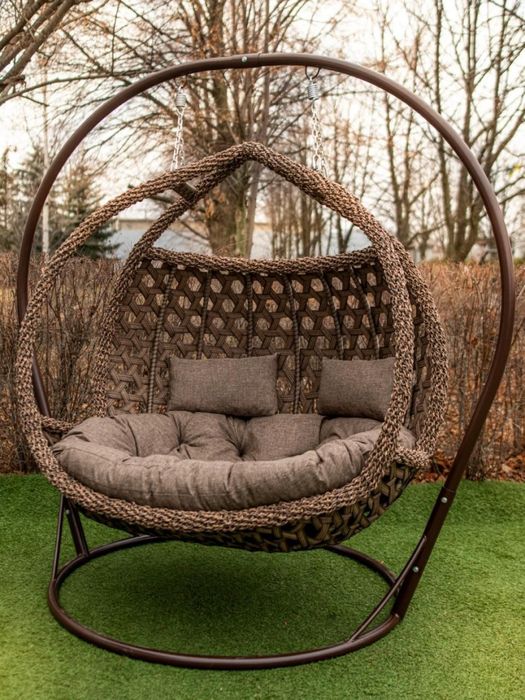 Качели садовые из ротанга Галант люкс Подвесное кресло кокон для двоих