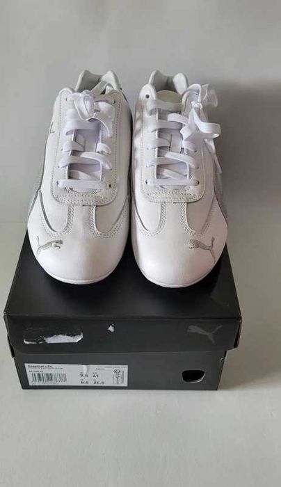 Puma SpeedCat Leather Tamanho 41 Novas Brancas e Prata