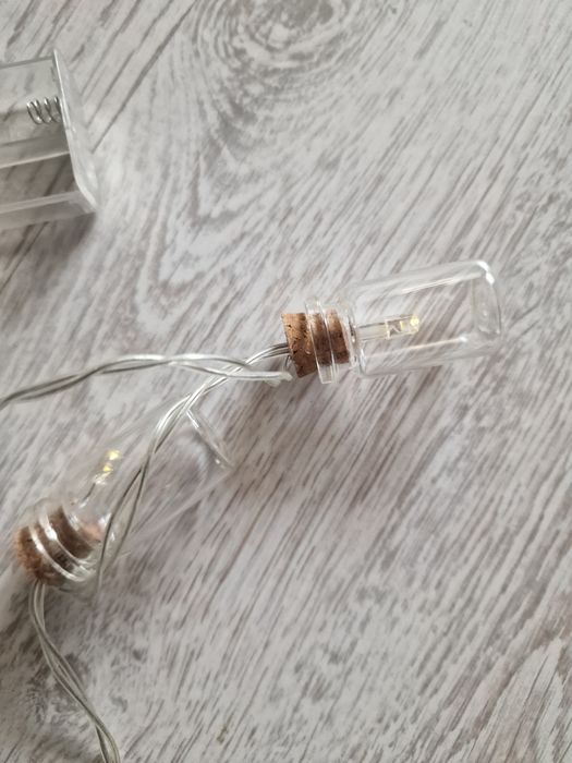 Łańcuch led szklane buteleczki ozdoba swiateczna