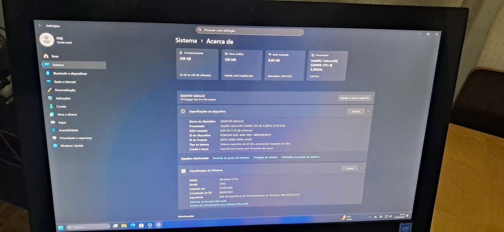Pc computador Hp engage Pos all in one 19.5 polegadas