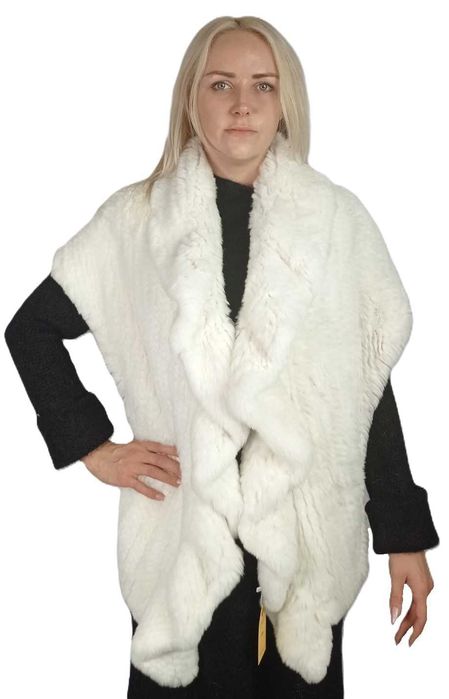 Szal - Etola futro królika Rex. Kolor Biały lub Brąz