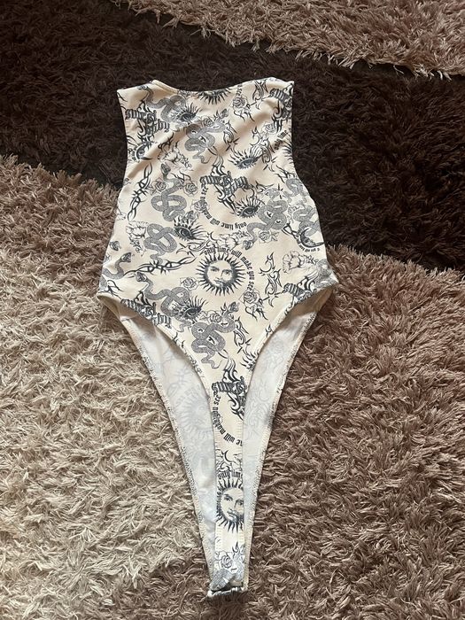 Боді з принтом bershka