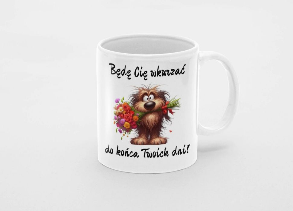 Kubek z nadrukiem dla psiarzy osób kochających psy prezent mikołaj