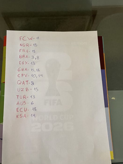 Cromos do mundial 2026
