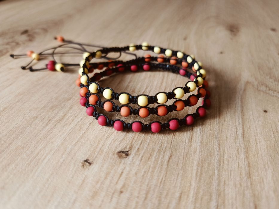 Bransoletka regulowana na sznurku jubilerskim matowa