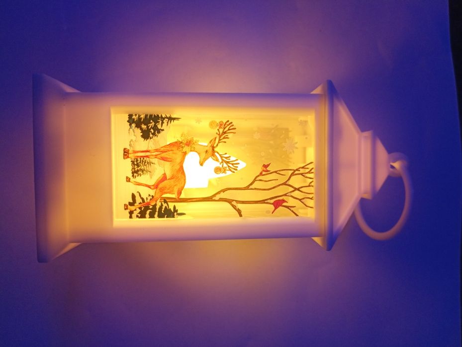 Latarenka lampion świąteczny Christmas biała 15cm nowy 1szt LED