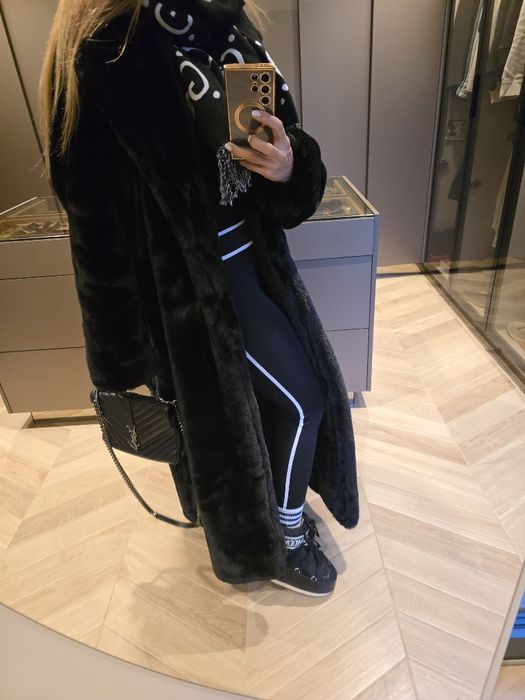 Futro sztuczne czarne Premium ! Nowe rozm 44 modne ciepłe