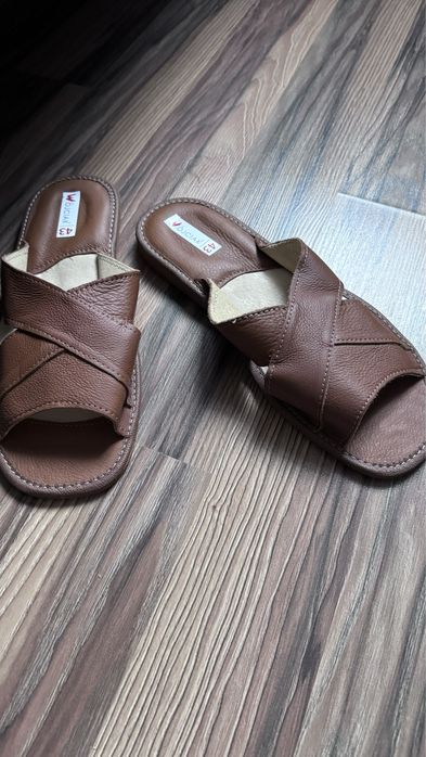 Тапочки чоловічі шкіряні домашні, для дому тапки мужские, кожаные