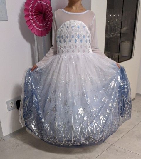 Біла сукня принцеси Ельзи,сукня сніжинки, снігова королева