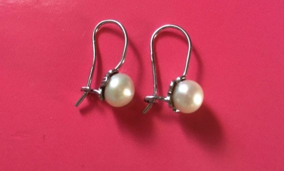 Сережки срібні з перлами
