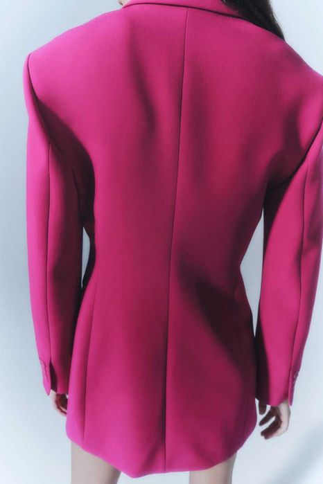 ZARA Luksusowa SUKIENKA MARYNARKA limitowana L fuksja