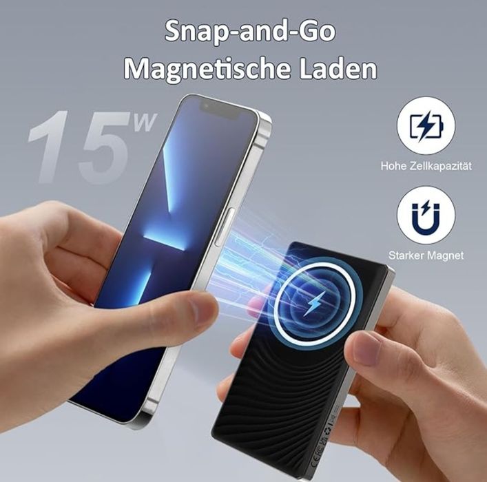 Надтонкий повербанк Ntaanoo Magnetic 5000mAh Slim Power