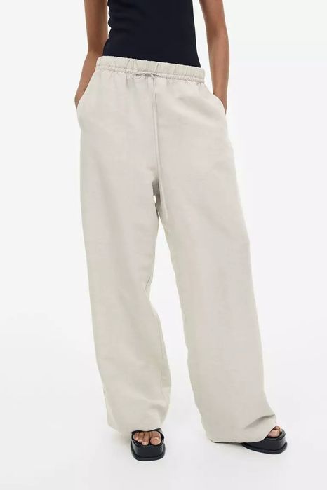 Широкие брюки  из смесового льна H&M