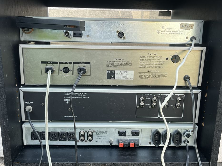 Wieża Unitra Diora Tower 2000 kompletny zestaw stereo PRL + Sony