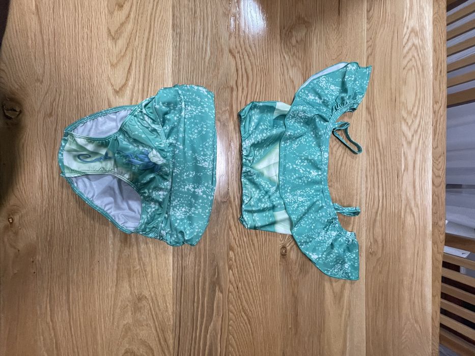 Strój kąpielowy 140 cm dla dziewczynki dwu częściowy zielony